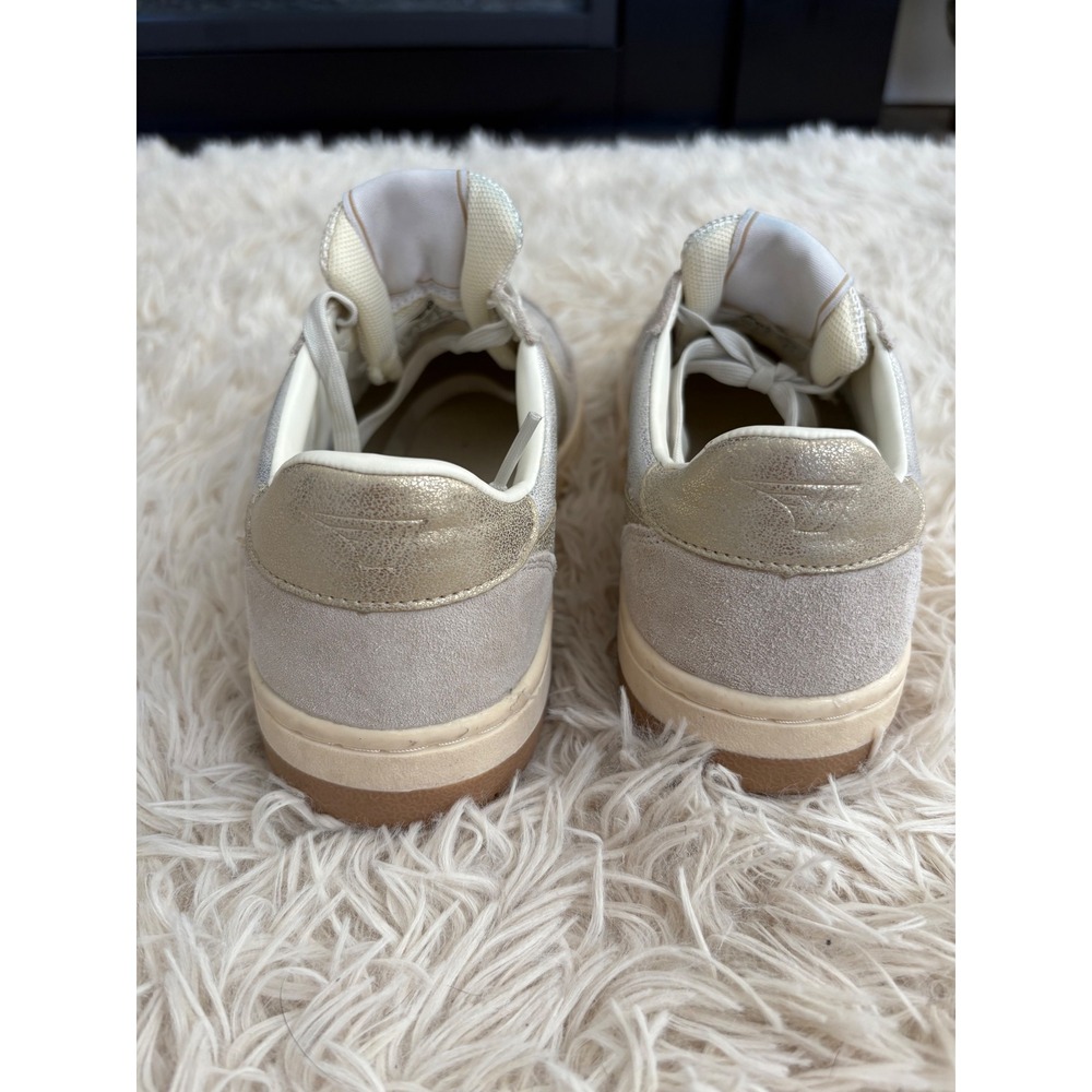 Anthropology Gola Hawk Shimmer Sneakers Silver Gold Leather Suede Lace Up Size 6 - Picture 5 of 9